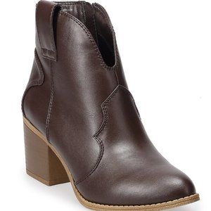 Sonoma San Juan Women's Western Ankle Boots Size 9.5 - Brown - New in Box